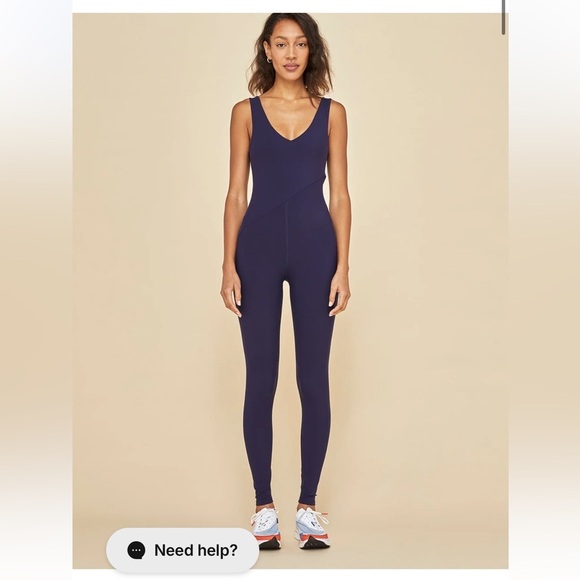 Carbon38 V-Neck Jumpsuit in Melt yoga Pilates blue - Picture 1 of 7